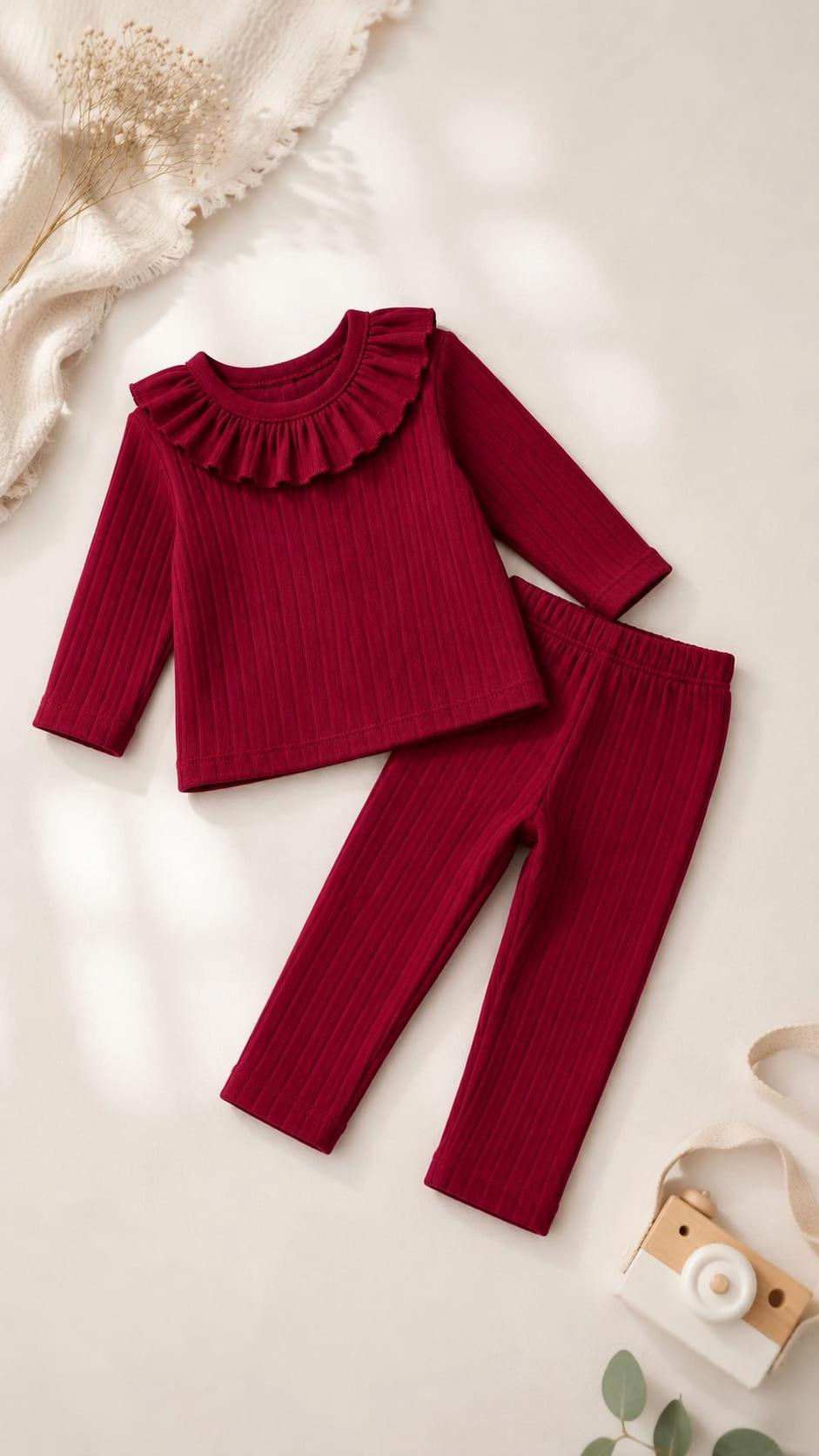 %100 Pamuk Fitilli Baby Set