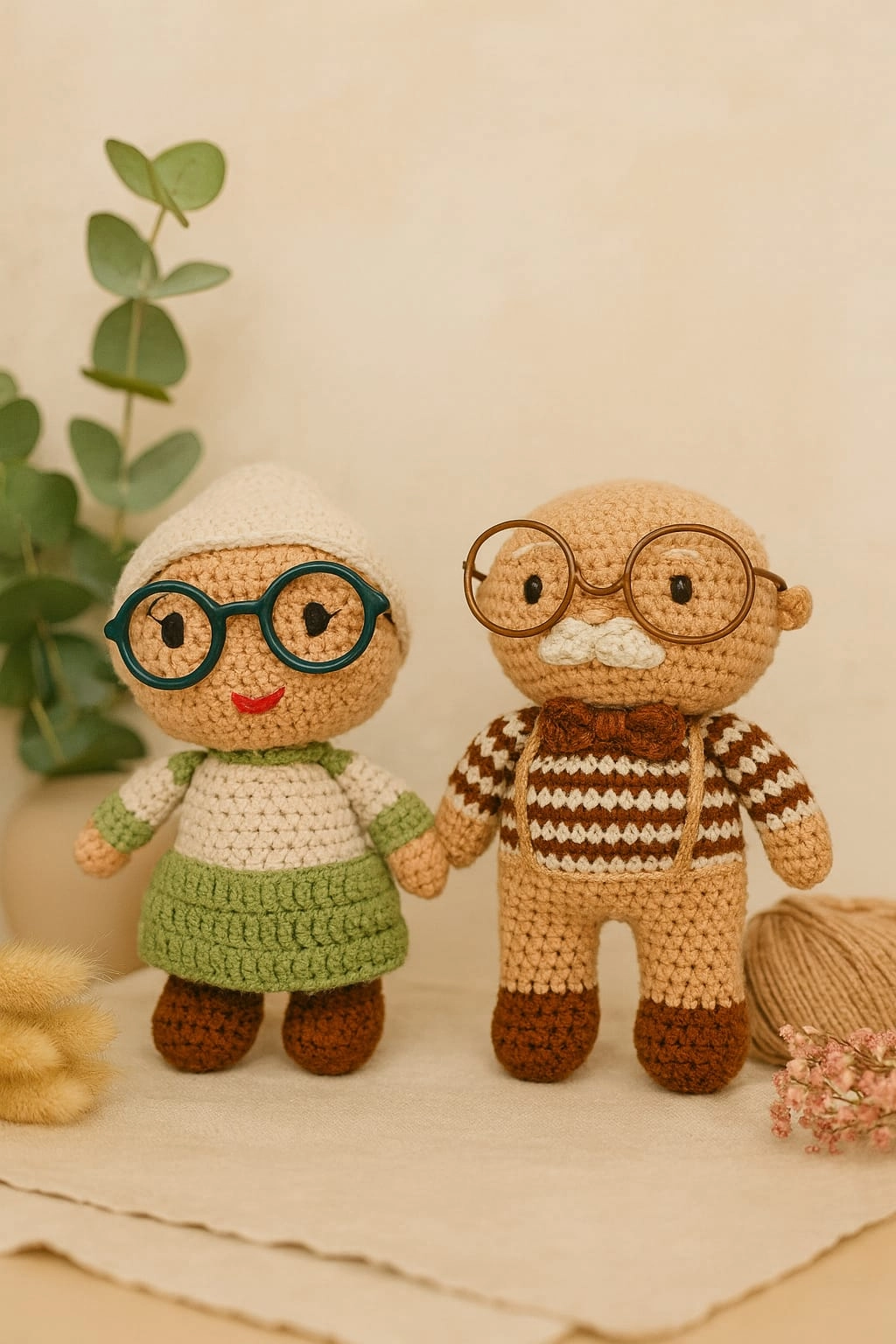 El Yapımı Dede ve Nine Amigurumi Seti