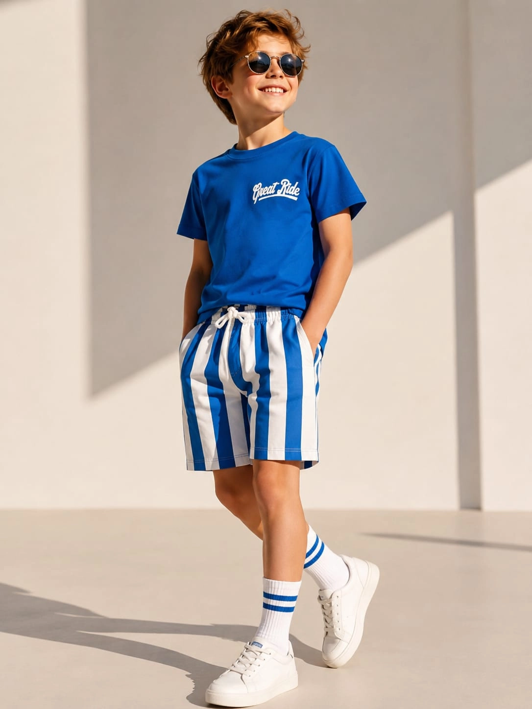 %100 COTTON PAMUKLU ÇİZGİLİ ŞORTLU TAKIM