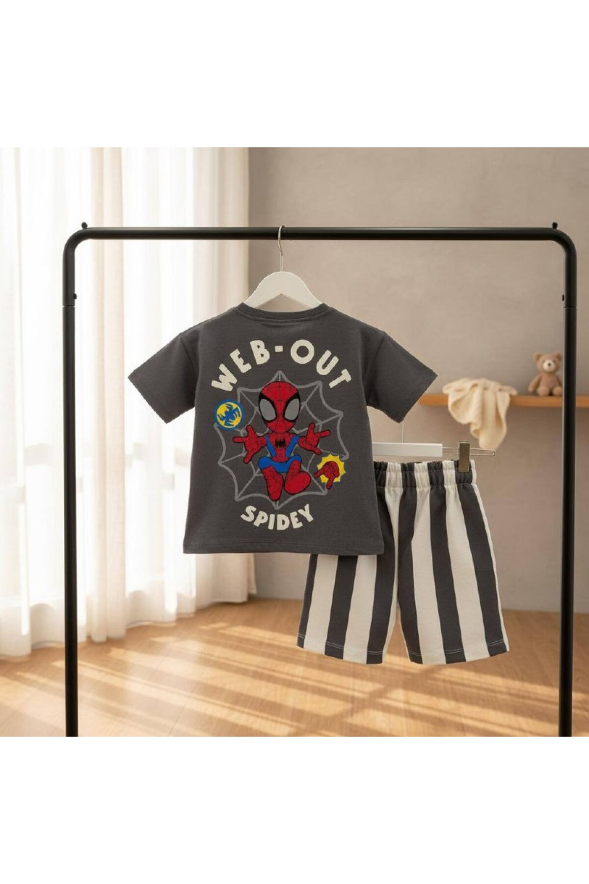 %100 COTTON Erkek Çocuk Şortlu Takım
