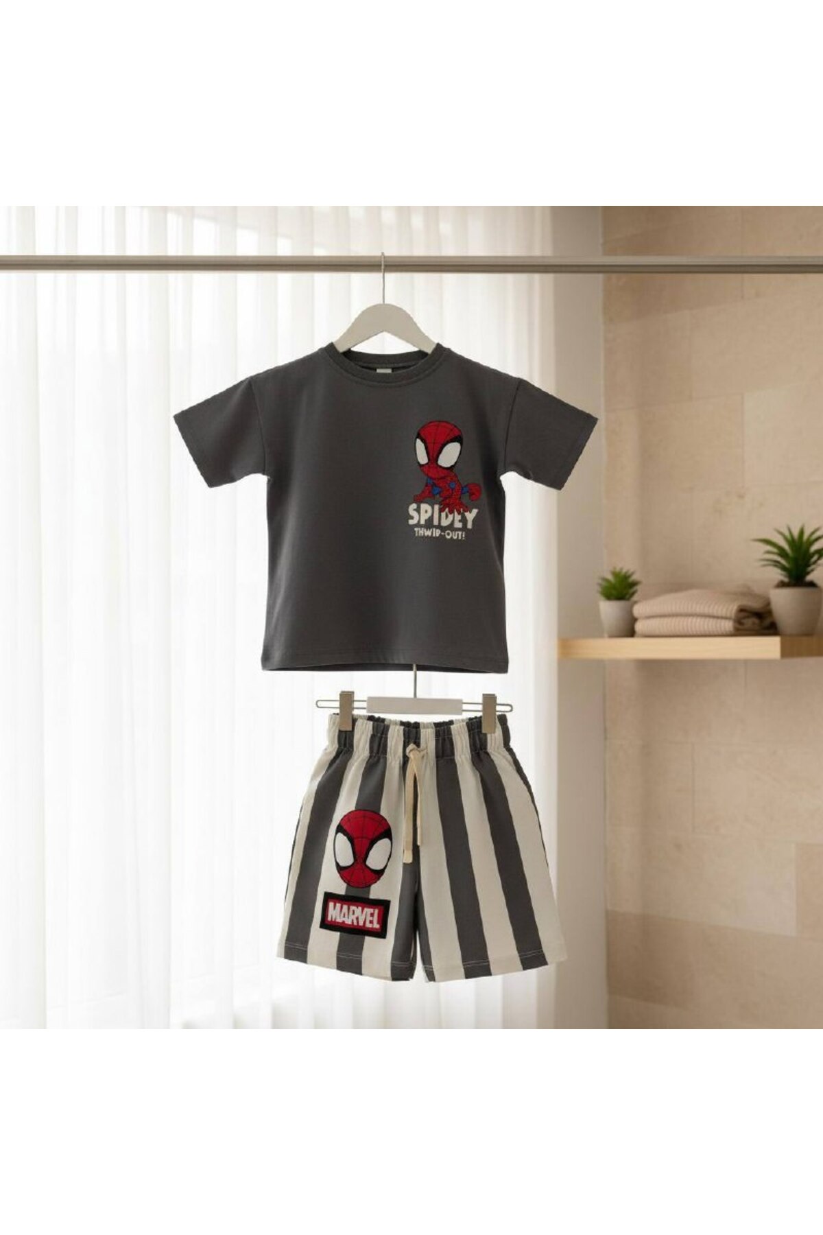 %100 COTTON Erkek Çocuk Şortlu Takım