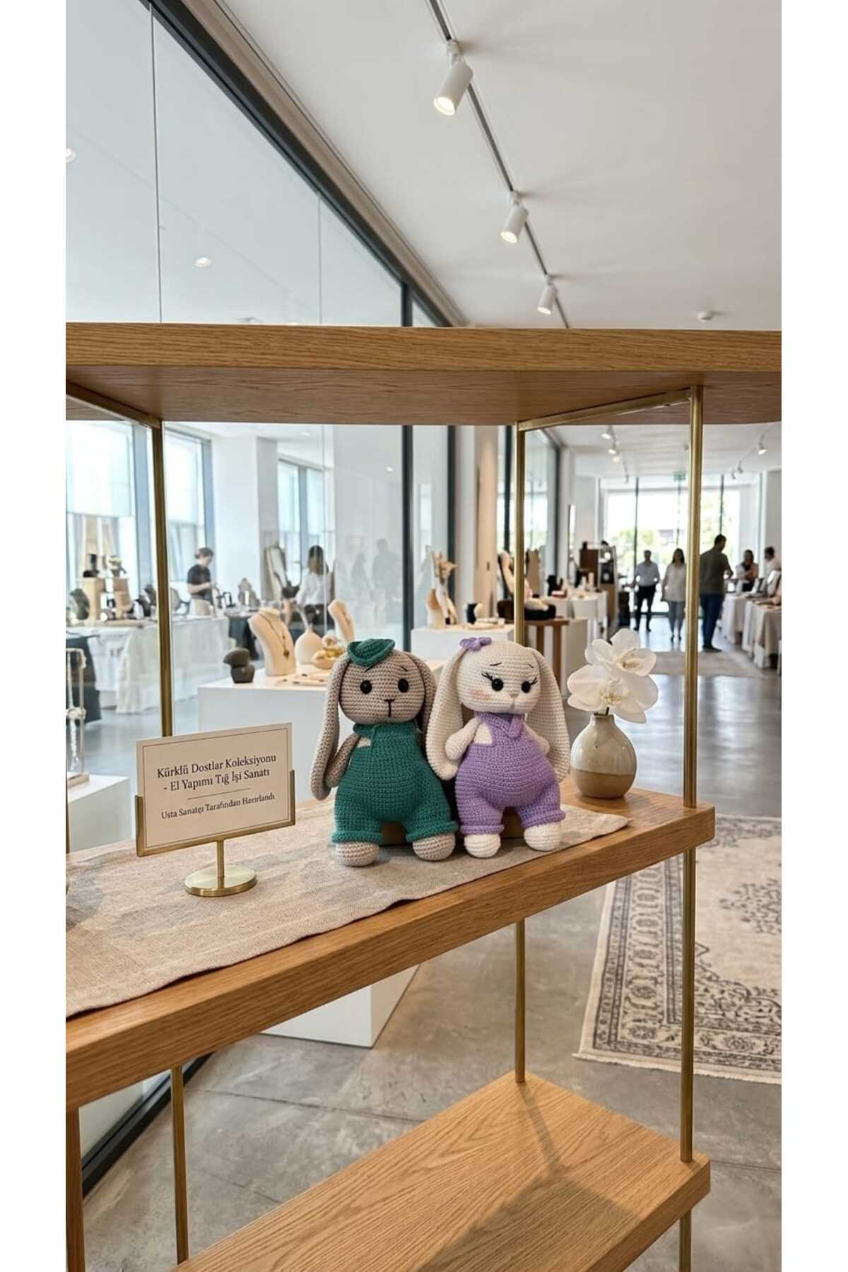 Örgü Amigurumi Tavşan Seti El Yapımı Organik 2 Lİ SET UZUN KULAKLI TAVŞAN