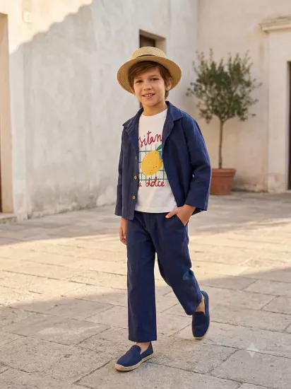 Keten Gömlek Pantolon 3’Lü  Erkek Çocuk Takım