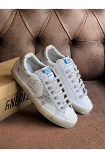 GOLDEN GOOSE DELUXE SPOR AYAKKABI GÜMÜŞ YILDIZ